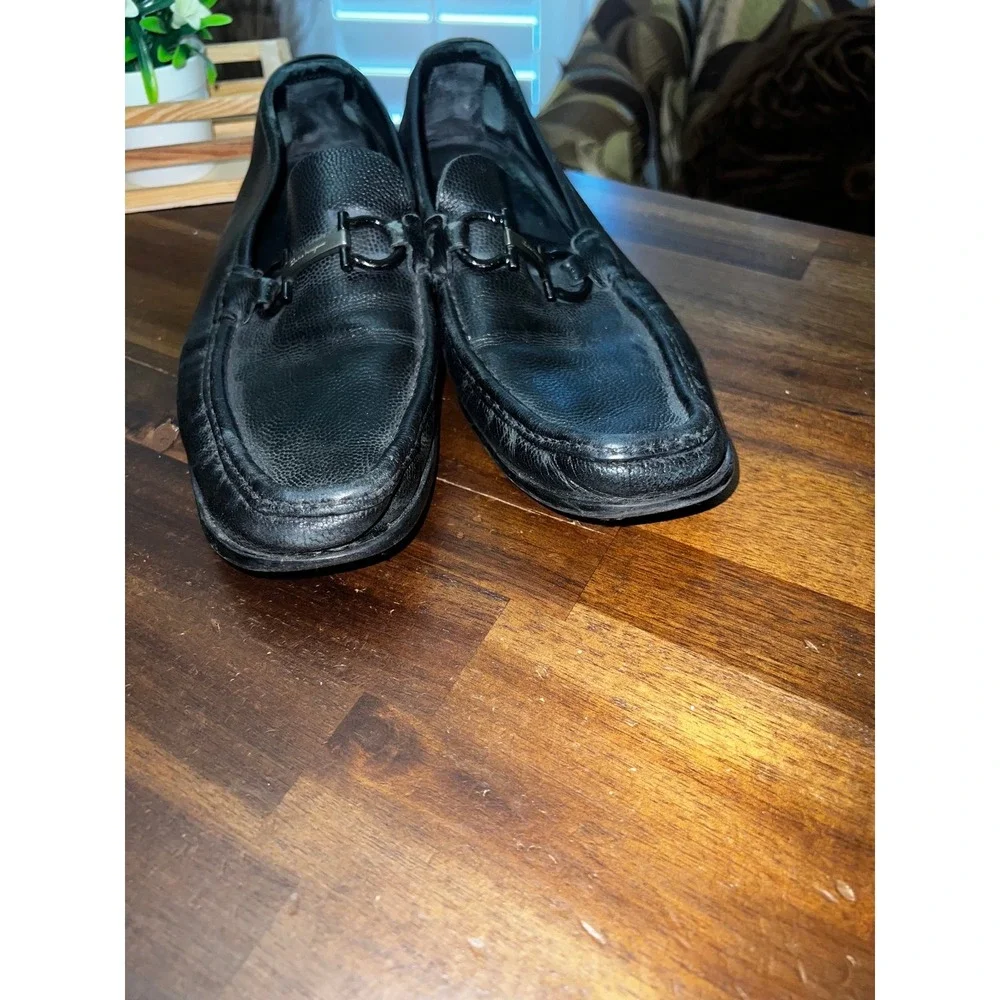Men‎ Salvatore Ferragamo Black Leather Loafer Size 10.5